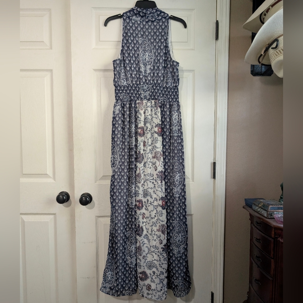 CATO Blue and White Maxi Dress Size L - Picture 4 of 7